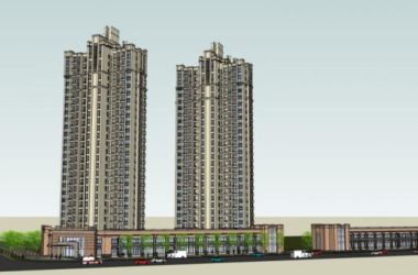 SketchUp Model of a Classical-Style High-Rise Residential Building with Ground-Floor Commercial Space-BIM WORLD