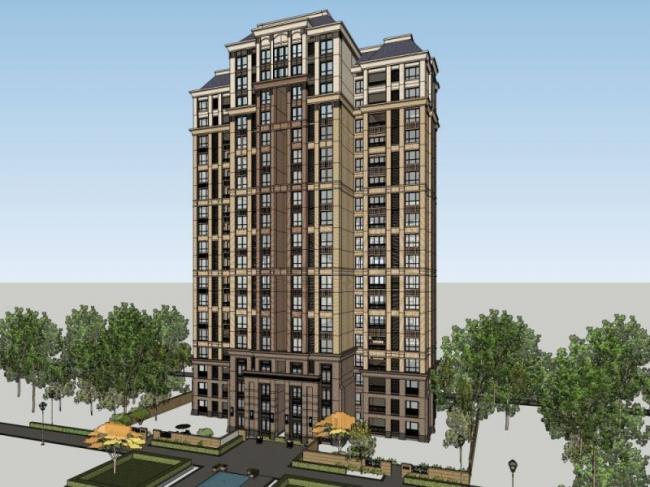 SketchUp Residential Models: High-Rise Buildings in Classical Style