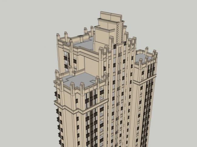 SketchUp Residential Models: Classical Style High-Rise Buildings