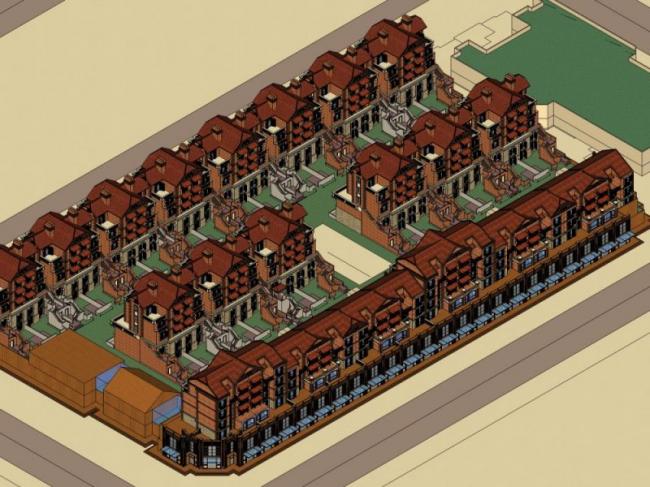 SketchUp Residential Model: Multi-Story Classical Row House