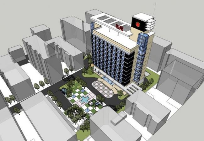 Modern Hospital Landscape Design with SketchUp Modeling