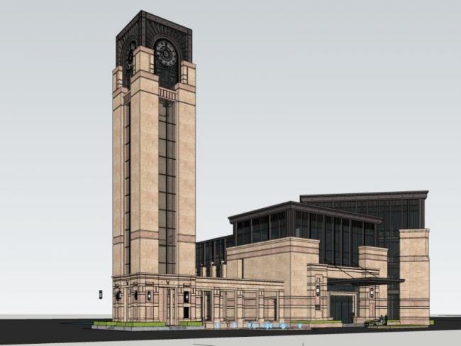 SketchUp Business Model: Modern Multi-Story Clubhouse Design