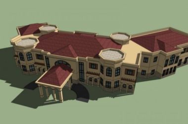 SketchUp Business Model: Classical Style Low-Level Clubhouse Design-BIM WORLD