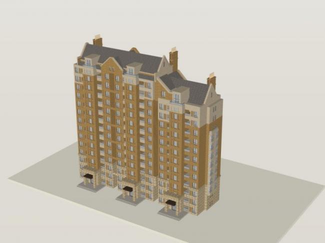 SketchUp Residential Models: High-Rise Buildings in Classical Style