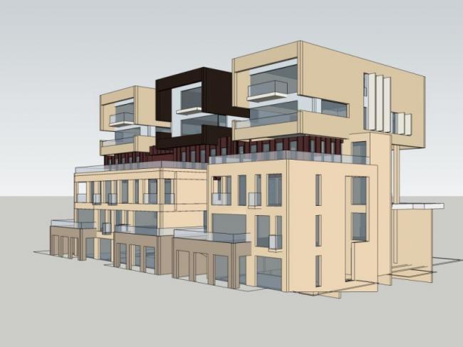 Modern Multi-Story Residential Model in SketchUp