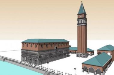 Square Classical Style Landscape Model in SketchUp-BIM WORLD