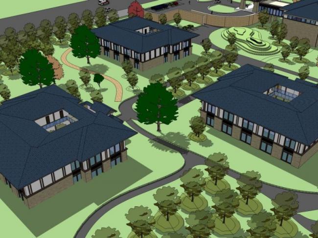 SketchUp Business Model: Modern Chinese-Style Low-Rise Clubhouse Design
