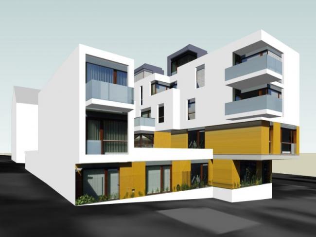 Modern Multi-Story Apartment Residential Model in SketchUp