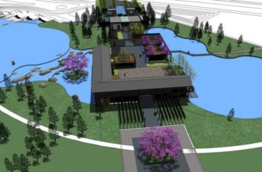 Modern Chinese Style Park Landscape Model in SketchUp-BIM WORLD