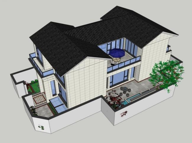 SketchUp Landscape Designs: Villa Gardens, Courtyards, and Chinese-Inspired Styles