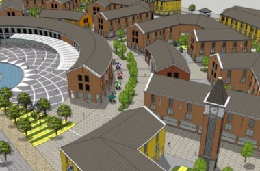 SketchUp Business Model: Multi-Story Pedestrian Street in Classical Style-BIM WORLD