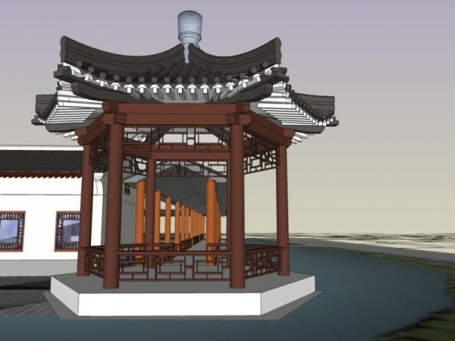 SketchUp Model: Multi-Story Ancient Chinese Academy Renovation in Traditional Style