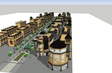 SketchUp Business Model: Classical Low-Rise Commercial Street Design-BIM WORLD