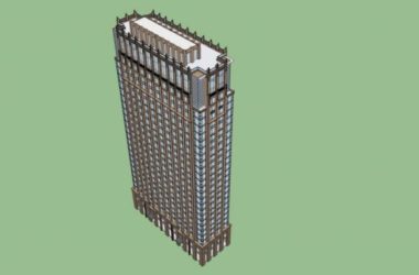 Modern High-Rise Hotel Model in SketchUp-BIM WORLD
