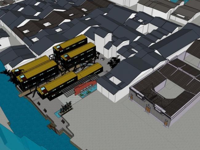 Modern Multi-Story Youth Hostel Residential Model in SketchUp with Chinese Design