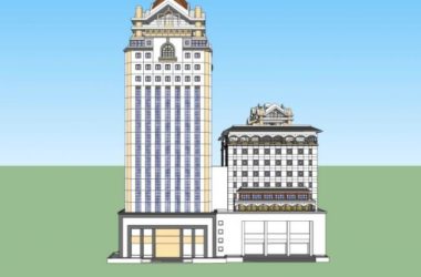 Classical Style High-Rise Hotel Model in SketchUp-BIM WORLD