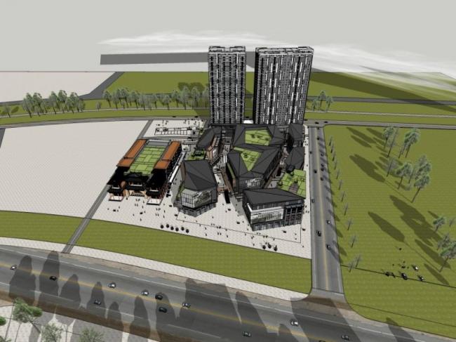 SketchUp Business Model: Modern Multi-Story Commercial Building Design