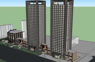 Modern High-Rise Hotel Model in SketchUp-BIM WORLD