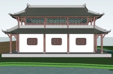 SketchUp Model of a Multi-Story Ancient Chinese Drum Tower-BIM WORLD