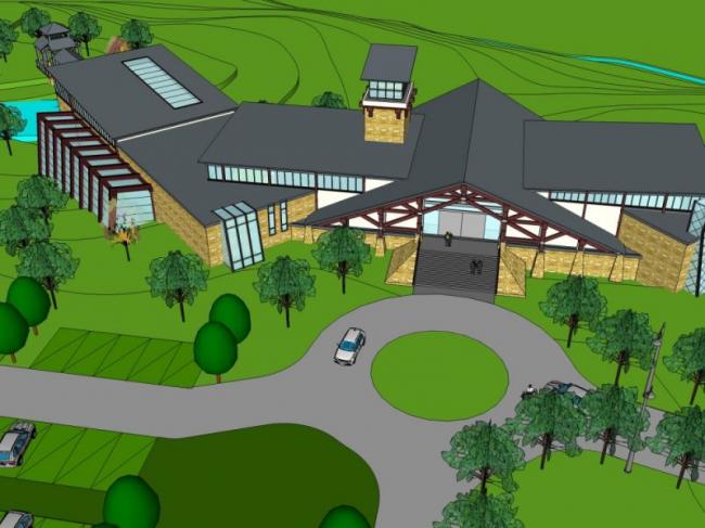 SketchUp Business Model: Modern Low-Level Clubhouse Design