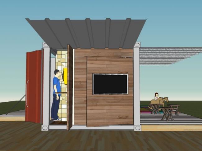 Modern Residential Container Renovation Model in SketchUp