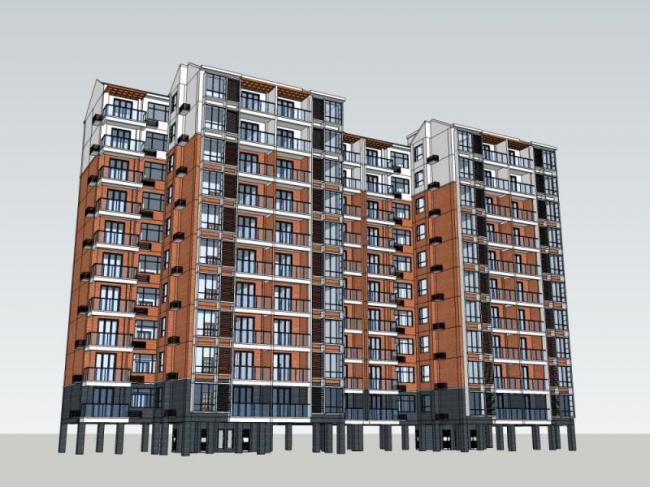 Modern High-Rise Residential Buildings | SketchUp Architectural Model