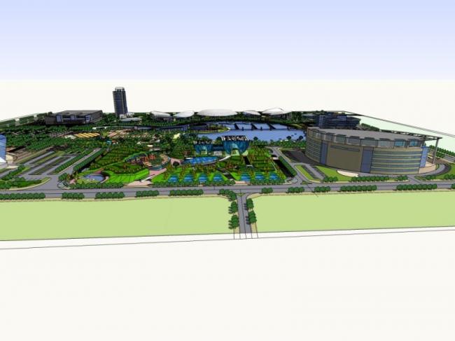 Modern Commercial Landscape Design in SketchUp
