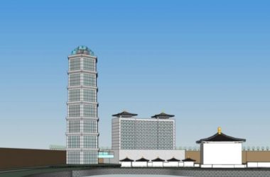 Modern Chinese High-Rise Hotel Model in SketchUp-BIM WORLD