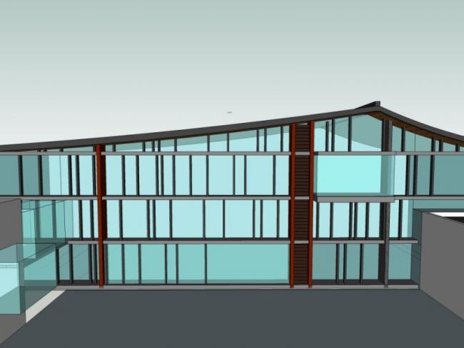 SketchUp Business Model: Modern Chinese-Style Low-Rise Clubhouse Design