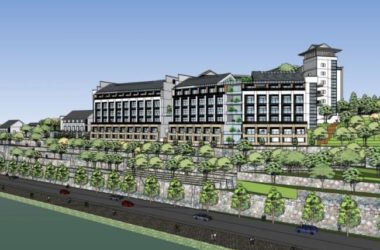 Modern Multi-Story Hotel Model in SketchUp Inspired by Chinese Design-BIM WORLD