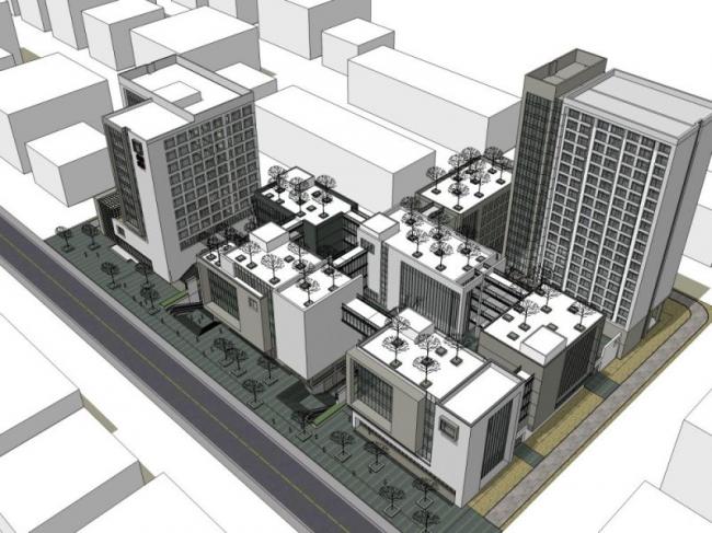 SketchUp Business Model: Designing a Modern High-Rise Commercial Center