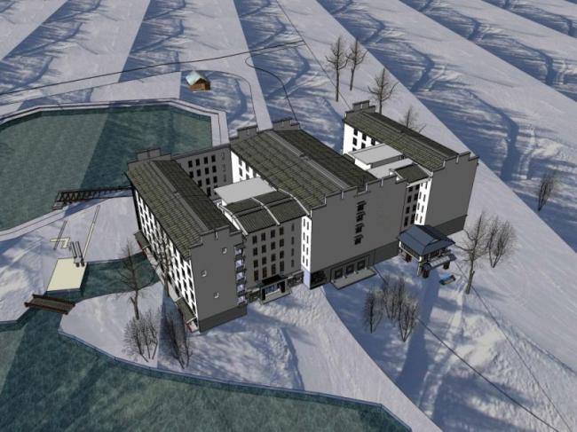 Modern Multi-Story Hotel Architecture in Chinese Style | SketchUp Model