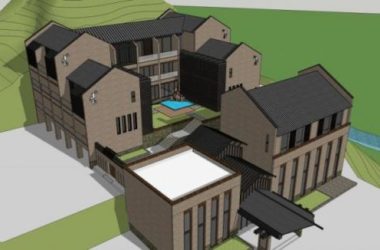 SketchUp Business Model: Modern Multi-Story Clubhouse Design-BIM WORLD