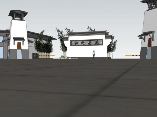 Chinese-Style Gate Sketch Model in SketchUp
