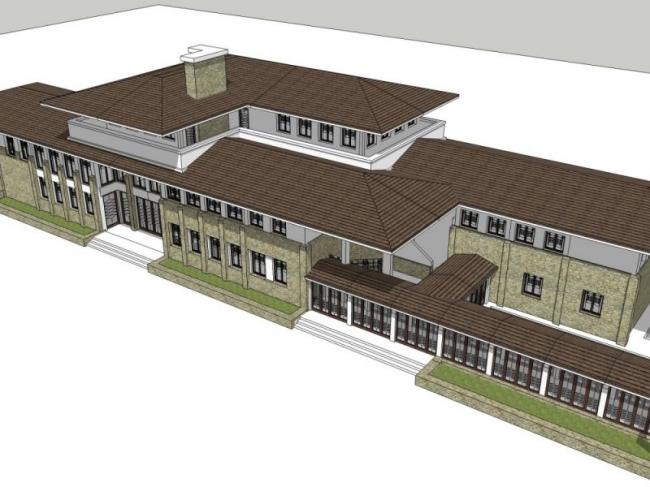 SketchUp Business Model: Modern Multi-Story Clubhouse Design