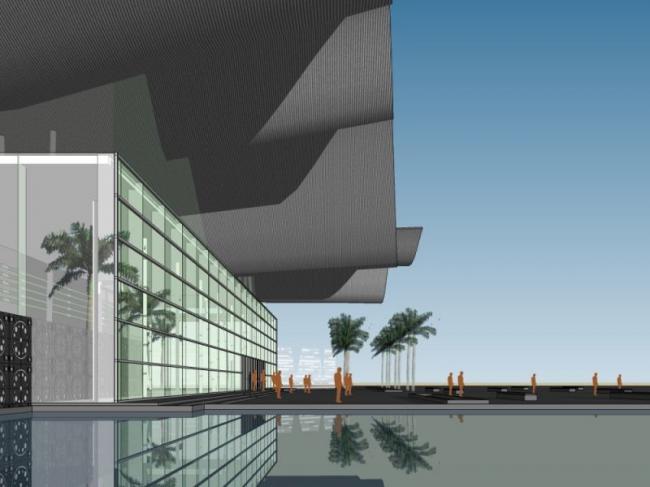 SketchUp Business Model: Modern Multi-Story Clubhouse Design