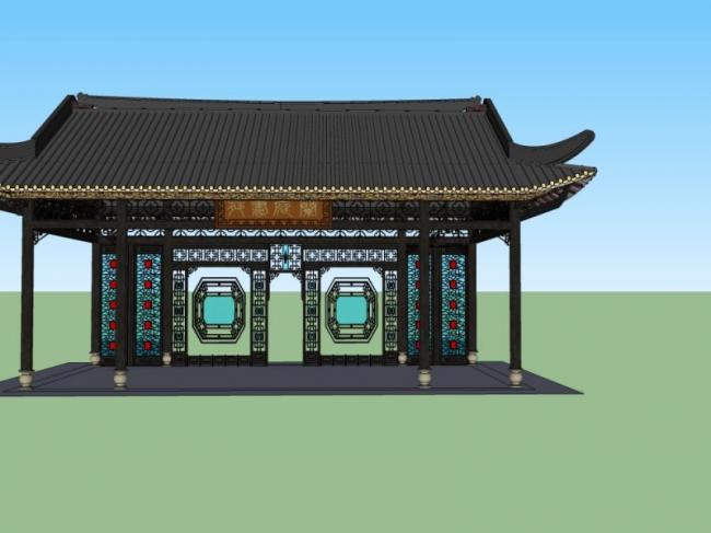 SketchUp Model of Lingnan Ancient Pavilion: Traditional Architecture Design