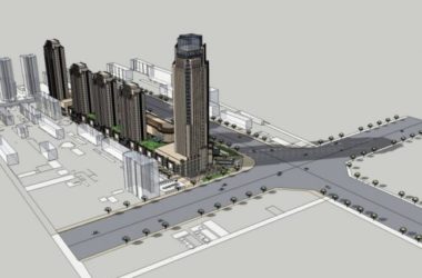 SketchUp Business Model: Modern Multi-Story Commercial Street Design-BIM WORLD