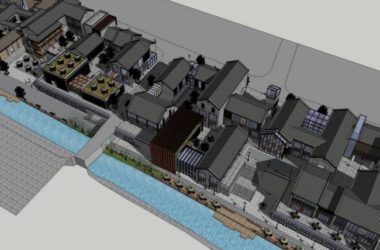 SketchUp Business Model: Multi-Story Commercial Street in Modern Chinese Style-BIM WORLD