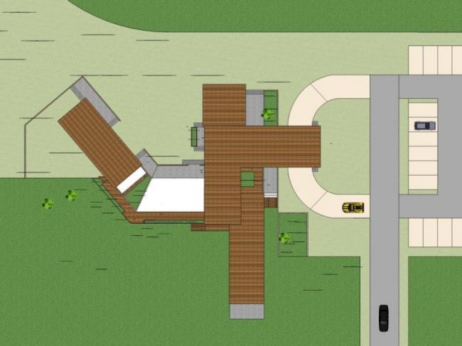 SketchUp Business Model: Modern Low-Level Clubhouse Design