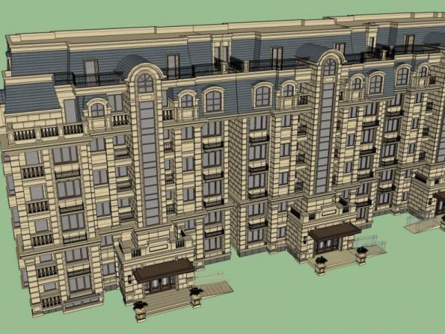 Classical Multi-Story Residential Model in SketchUp