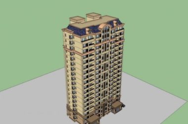 SketchUp Residential Models: Classical Style High-Rise Buildings-BIM WORLD