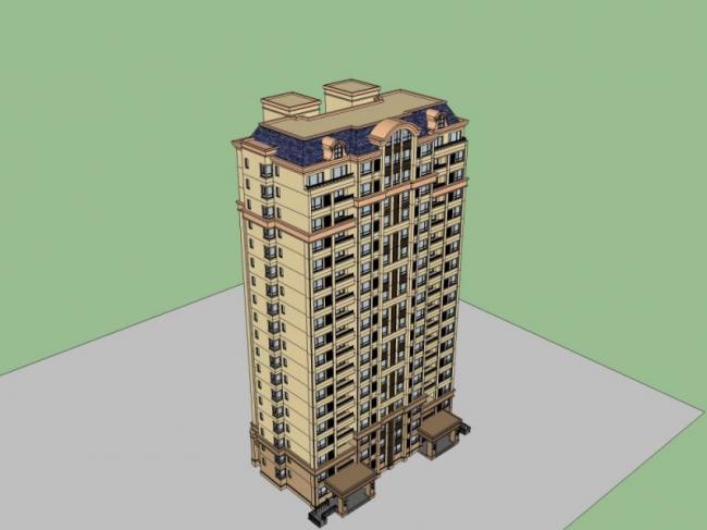 SketchUp Residential Models: Classical Style High-Rise Buildings