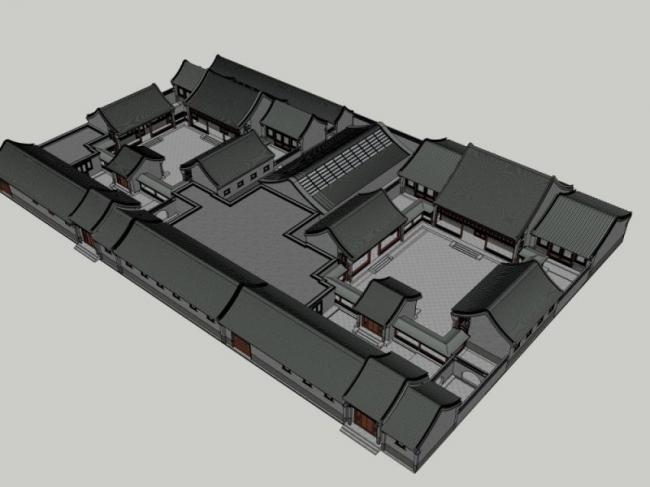 SketchUp Residential Design: Chinese-Style Courtyard Model
