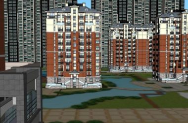 SketchUp Residential Model: Classical High-Rise Apartment Complex-BIM WORLD