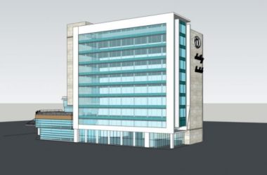 SketchUp Complex Model: Multi-Story Modern Commercial Building with Offices and Hotel-BIM WORLD