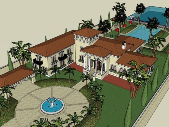 SketchUp Business Model: Modern Multi-Story Clubhouse Design