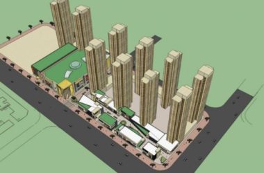 SketchUp Model of a High-Rise Residential Community with Ground-Floor Retail in Classic Style-BIM WORLD