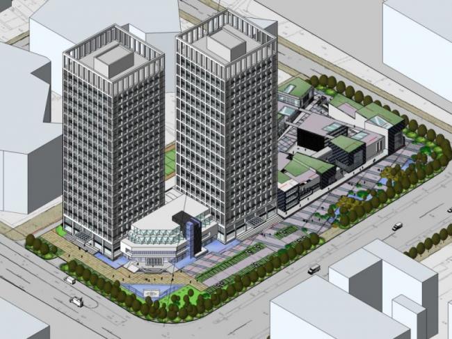 Modern Multi-Story Commercial and Office Complex in SketchUp