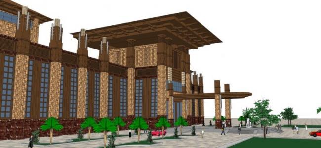SketchUp Business Model: Modern Chinese-Style Low-Rise Clubhouse Design